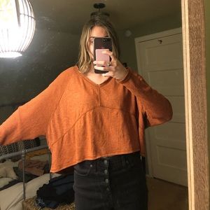 Urban Outfitters cropped sweater- orange